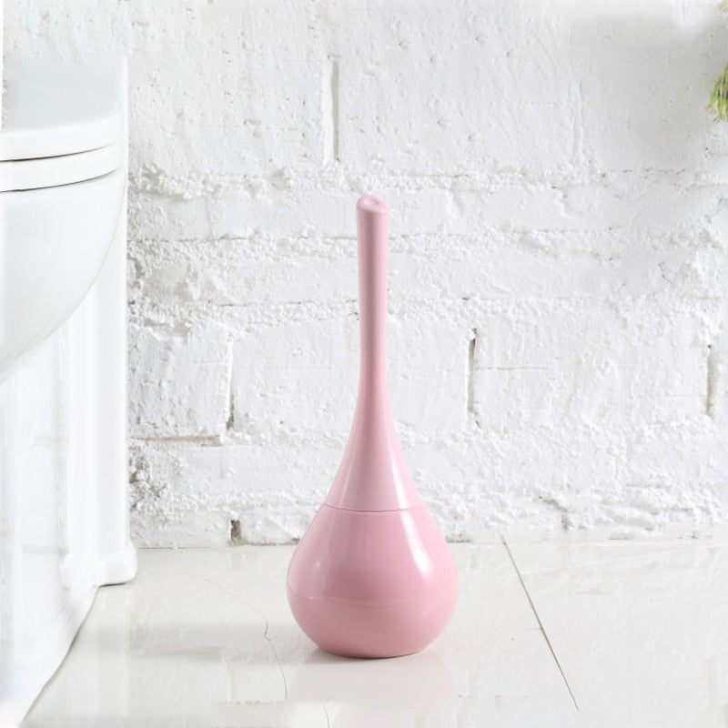 Brosse WC avec support, coloris rose