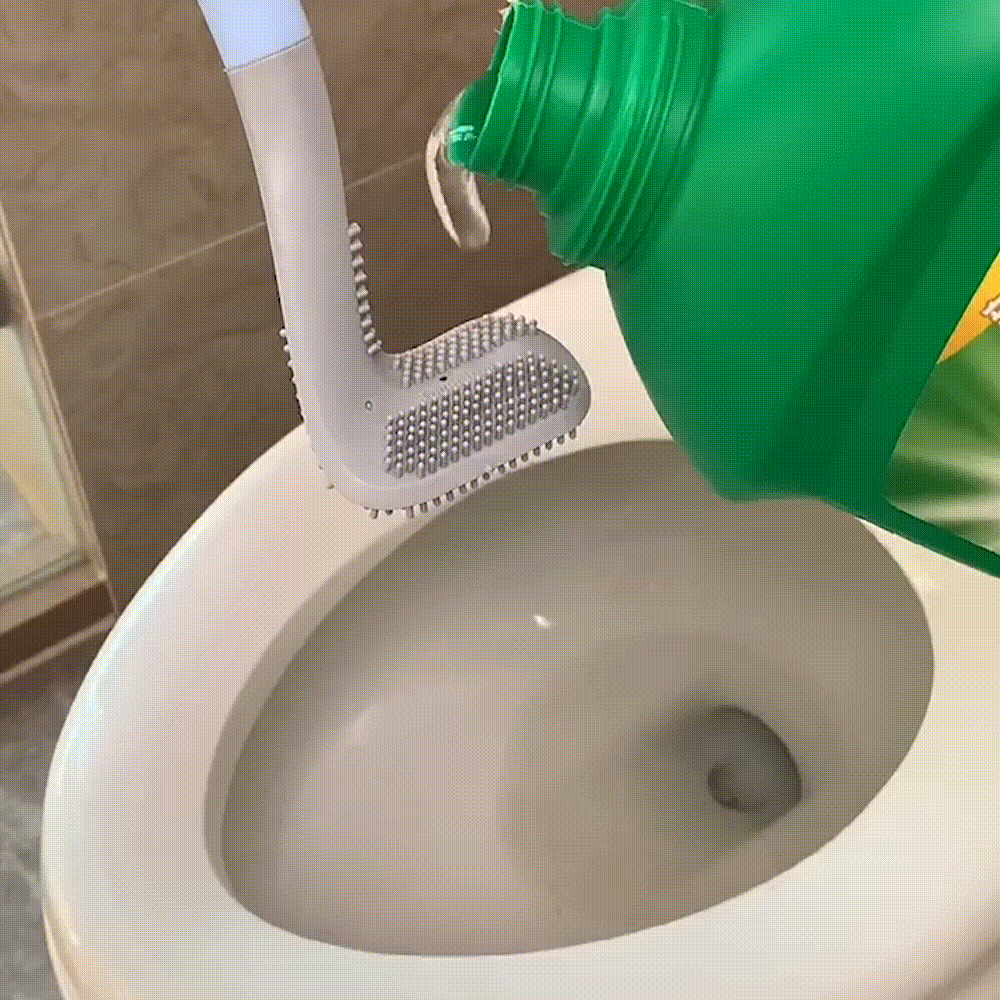 Brosse WC verte avec support mural sans perçage