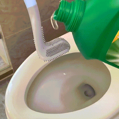 Brosse WC verte avec support mural sans perçage