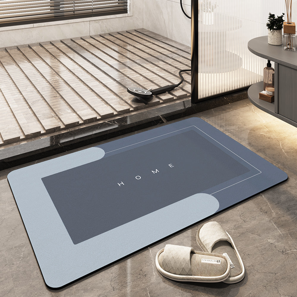 Tapis de bain absorbant de forme rectangulaire, coloris gris foncé