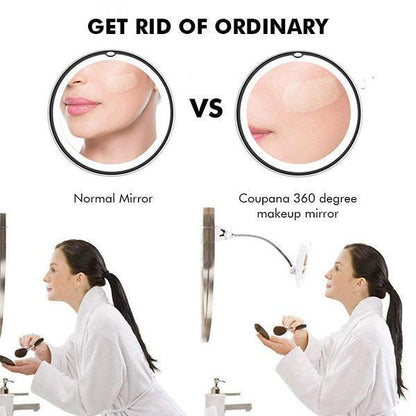Surface grossissante du miroir de maquillage en gros plan