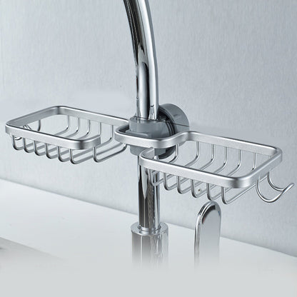 Porte-savon de douche en aluminium, coloris noir et argent