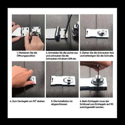 Verrou de porte à clé installé sur une porte métallique