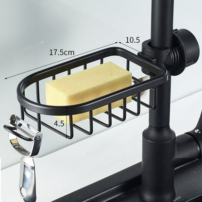Porte-savon de douche en aluminium fixé sur une barre ronde
