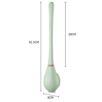 Gros plan sur les picots en silicone espacés de la brosse WC
