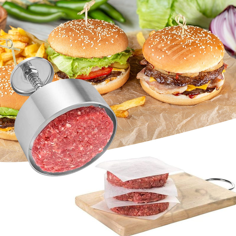 Hamburger monté avec une galette formée à la presse