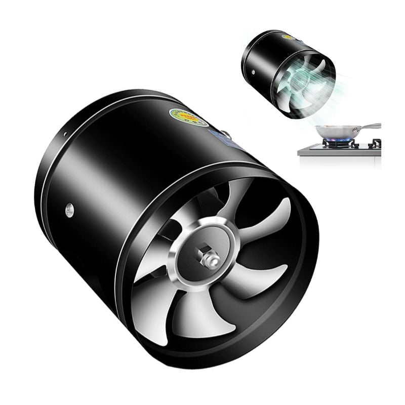 Ventilateur d'extraction noir et blanc présentés ensemble