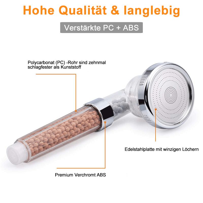 Bague rotative du pommeau de douche permettant de changer de mode de jet