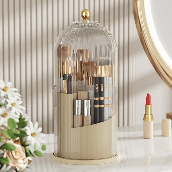 Organisateur de pinceaux de maquillage vu de dessus