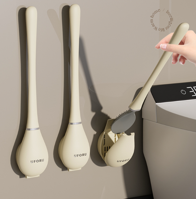 Socle amovible du support de brosse WC, prêt à être rincé
