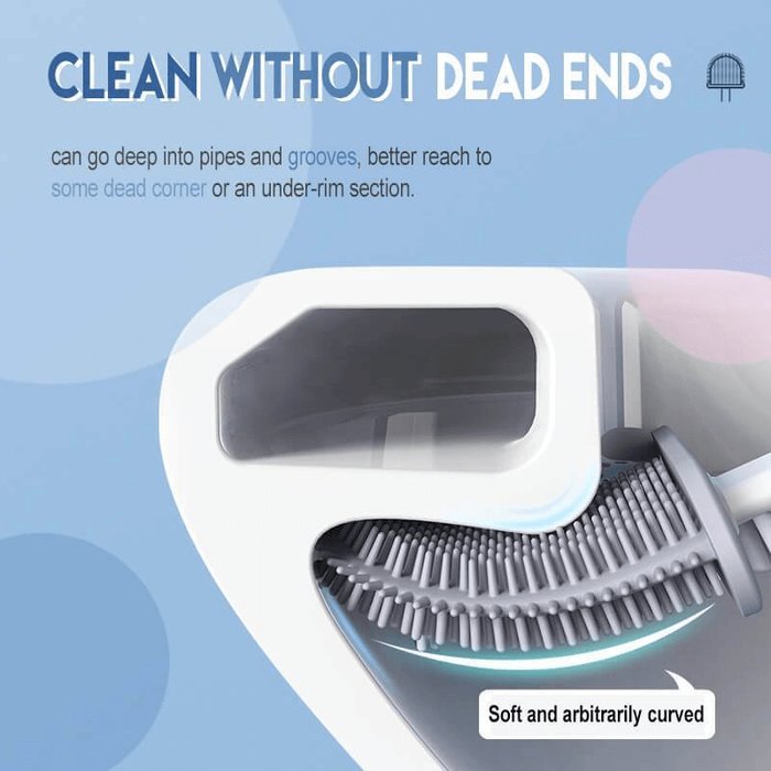 Brosse WC verte dans son support posé au sol