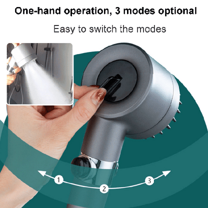 Pommeau de douche vu de profil avec son raccord