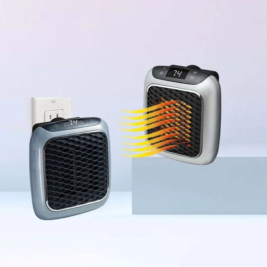 Chauffage d'appoint compact posé près d'un bureau