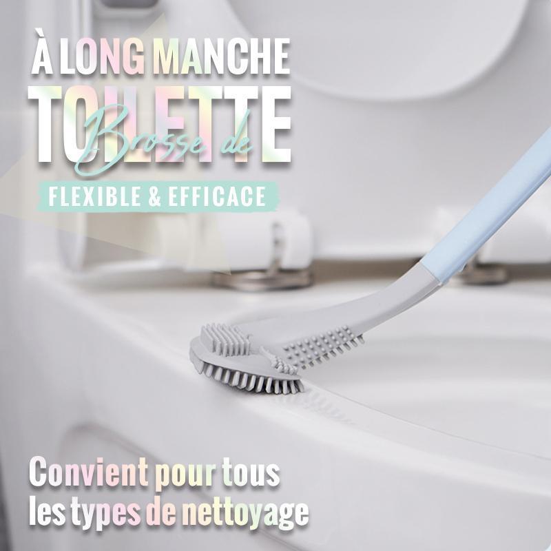 Brosse WC blanche posée dans son support mural