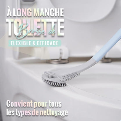Brosse WC blanche posée dans son support mural