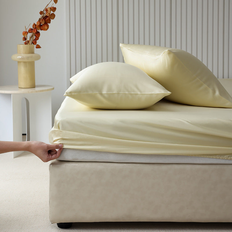 Taies d'oreiller en Tencel lyocell coloris jaune avec fermeture à glissière