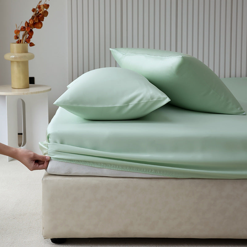 Taies d'oreiller en Tencel lyocell coloris vert clair avec fermeture à glissière