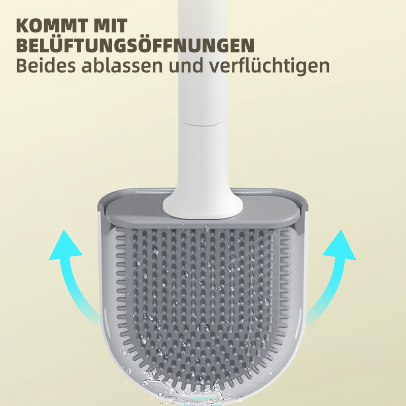 Manche ergonomique antidérapant de la brosse WC