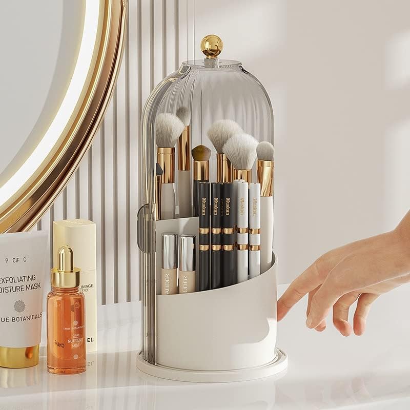 Organisateur rotatif de pinceaux de maquillage crème