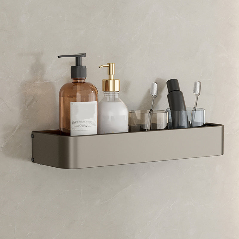 Étagère murale ajourée en aluminium gris pour salle de bains