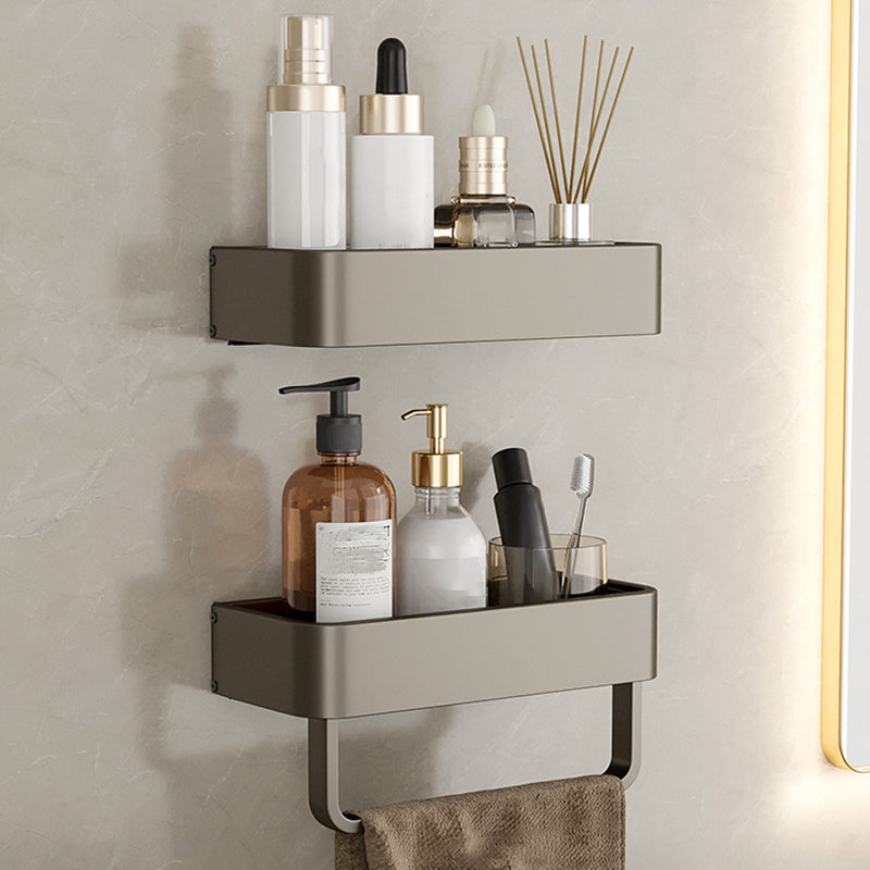 Étagère murale triangulaire en aluminium gris pour salle de bains