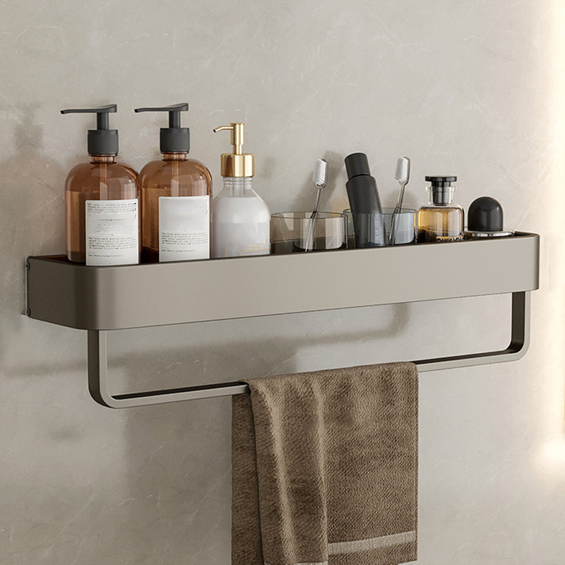 Étagère de douche en aluminium gris montée au mur