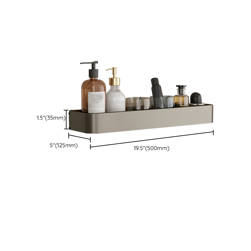 Étagère de douche en aluminium gris montée au mur