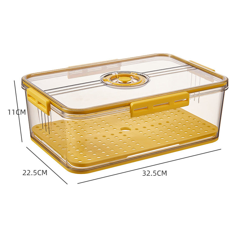 Boîte de rangement pour réfrigérateur, coloris jaune, version haute et grande