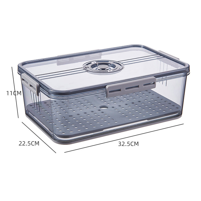 Boîte de rangement pour réfrigérateur, coloris gris, version haute et grande