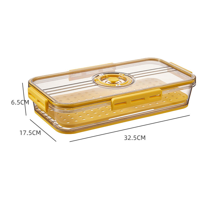 Boîte de rangement pour réfrigérateur, coloris jaune, version basse et petite