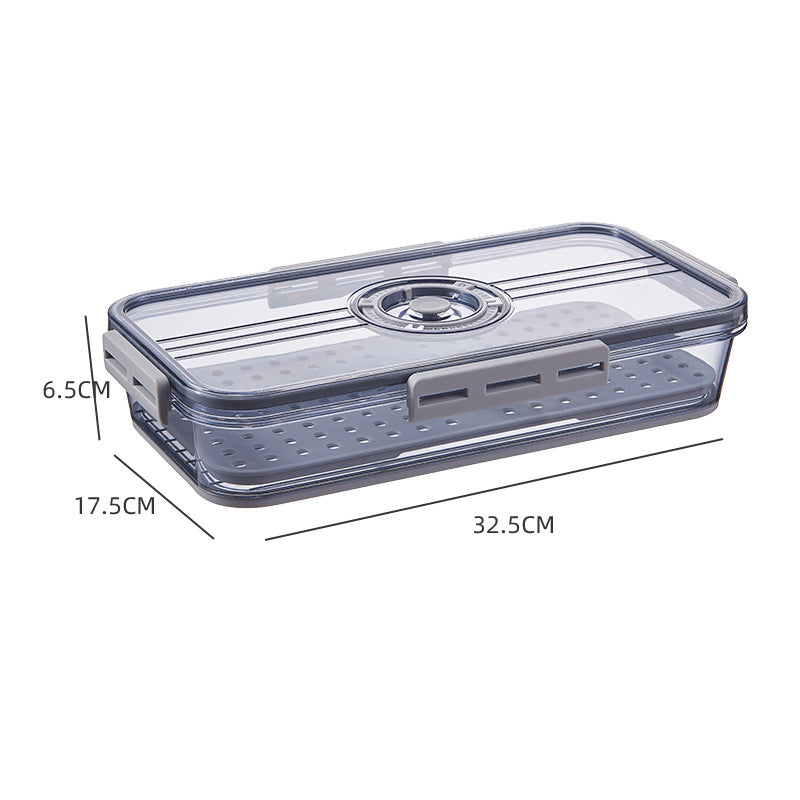 Boîte de rangement pour réfrigérateur, coloris gris, version basse et petite