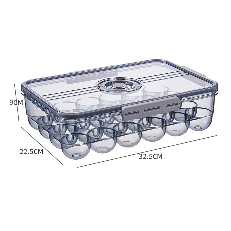 Boîte de rangement pour réfrigérateur, coloris gris, version boîte à œufs grande