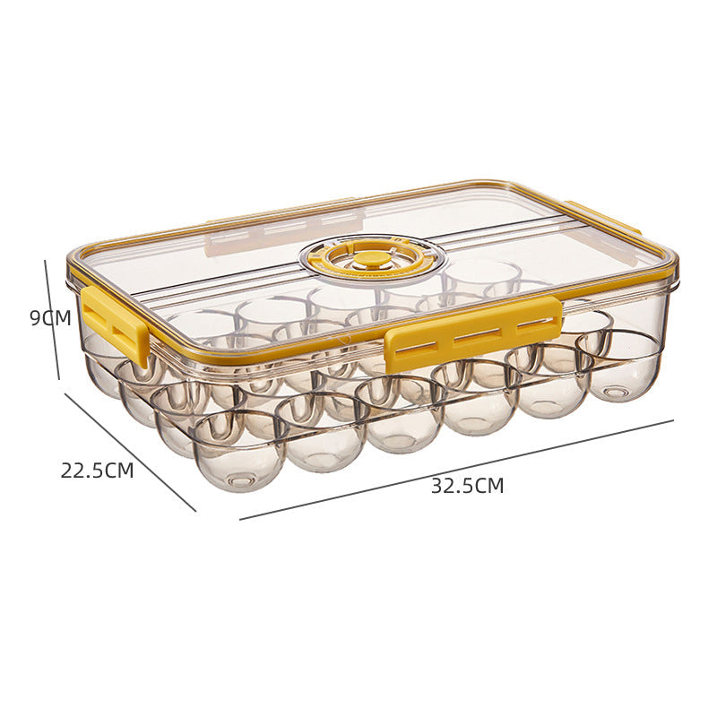 Boîte de rangement pour réfrigérateur, coloris jaune, version boîte à œufs grande