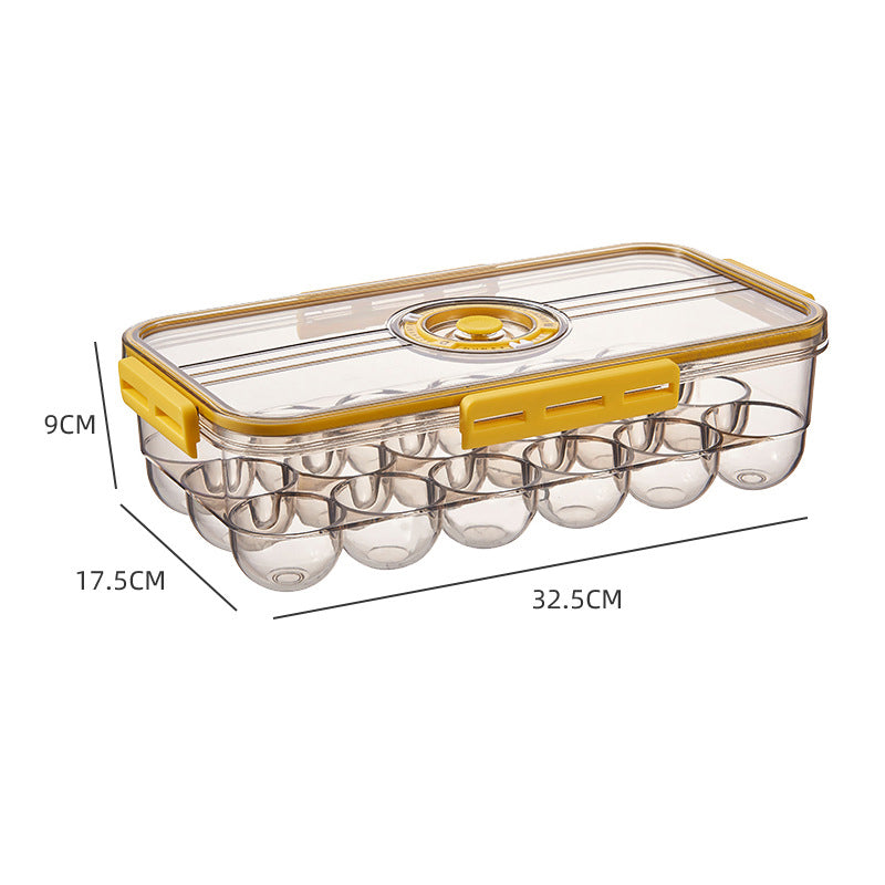 Boîte de rangement pour réfrigérateur, coloris jaune, version boîte à œufs petite