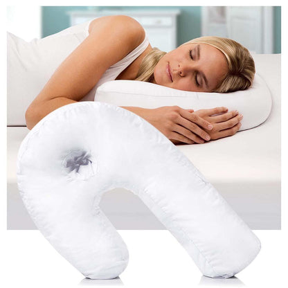 Oreiller ergonomique blanc avec sa cavité centrale pour l'oreille