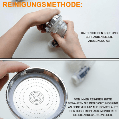 Corps du pommeau de douche en polycarbonate renforcé et ABS chromé