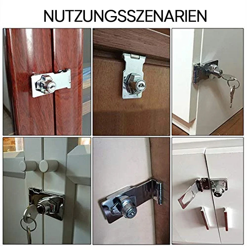 Verrou de porte à clé avec ses deux clés posées à côté du boîtier