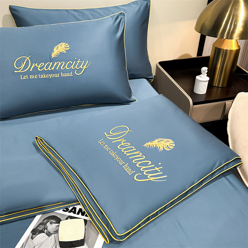 Parure de lit d'été rafraîchissante avec couette drap et deux taies d'oreiller