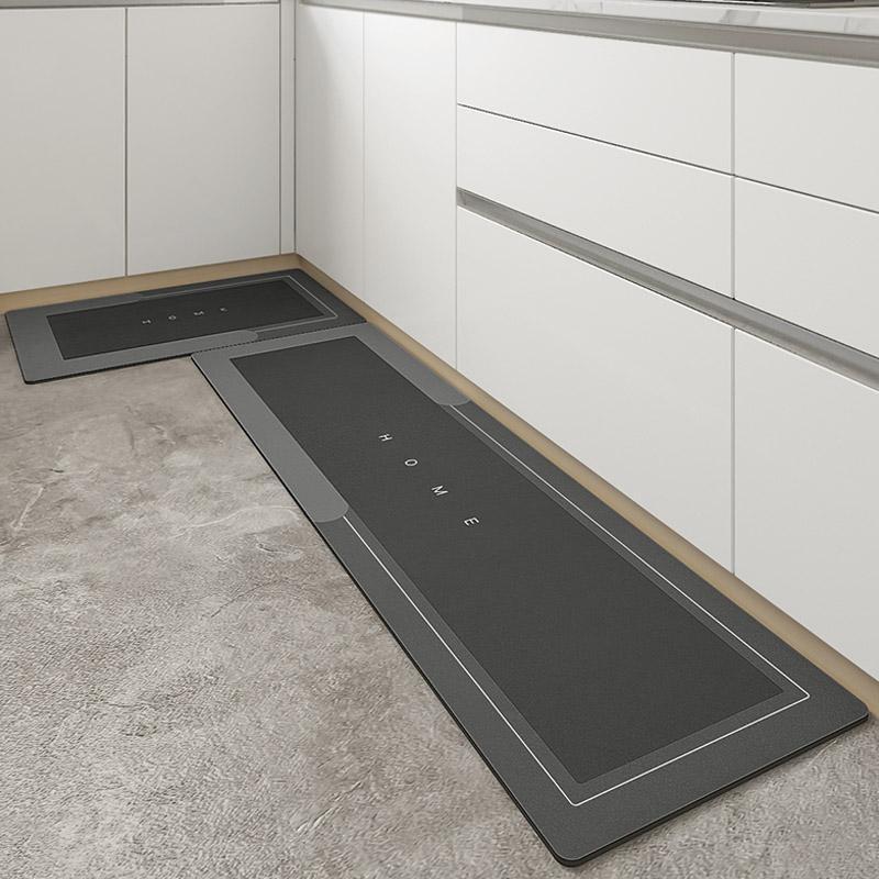 Tapis de bain absorbant de forme ovale, coloris gris clair