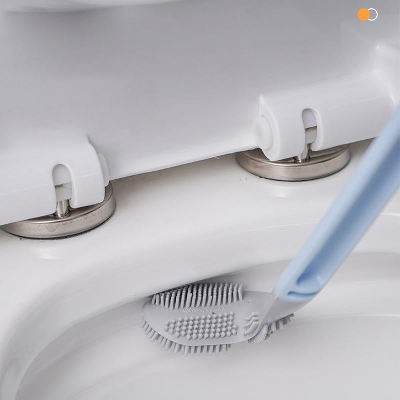 Tête triangulaire de la brosse WC en gros plan