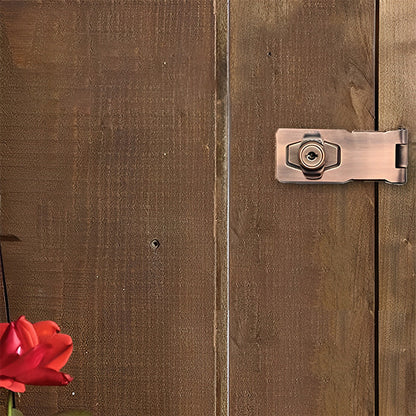 Verrou de porte à clé et les six vis de fixation livrées avec le produit