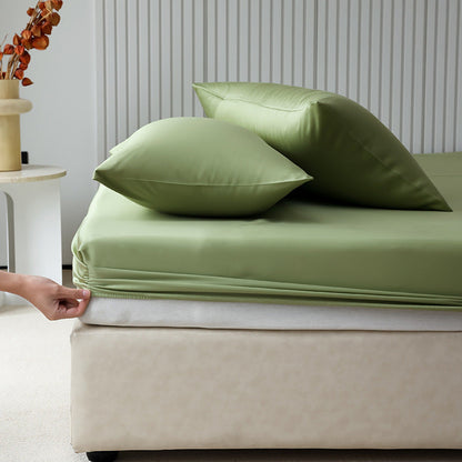 Taies d'oreiller en Tencel lyocell coloris vert foncé avec fermeture à glissière