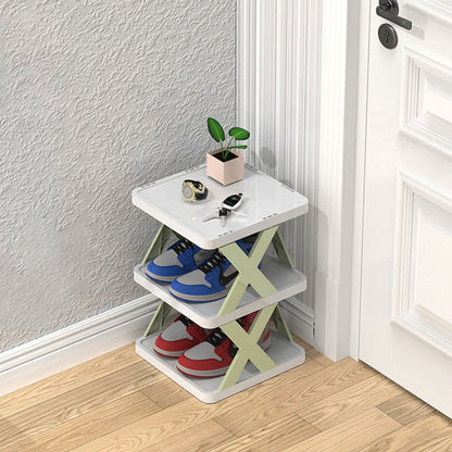 Étagère à chaussures verticale verte à 3 niveaux
