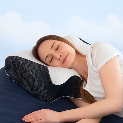 Contours de l'oreiller ergonomique vus de dessus
