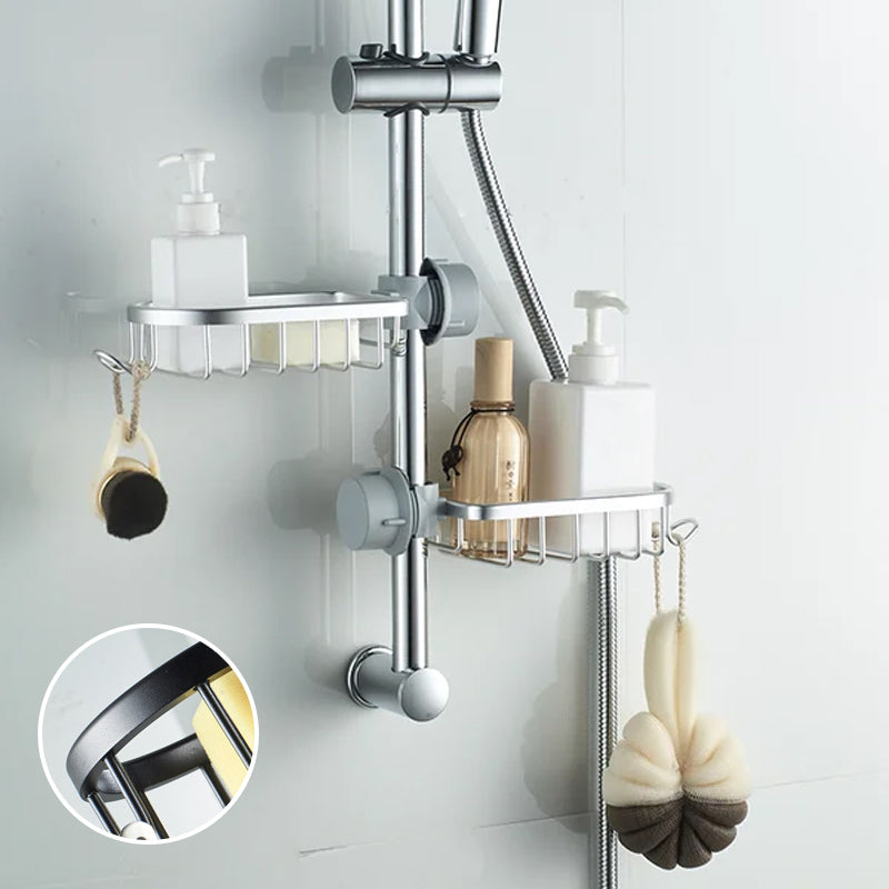 Porte-savon de douche double en aluminium anodisé