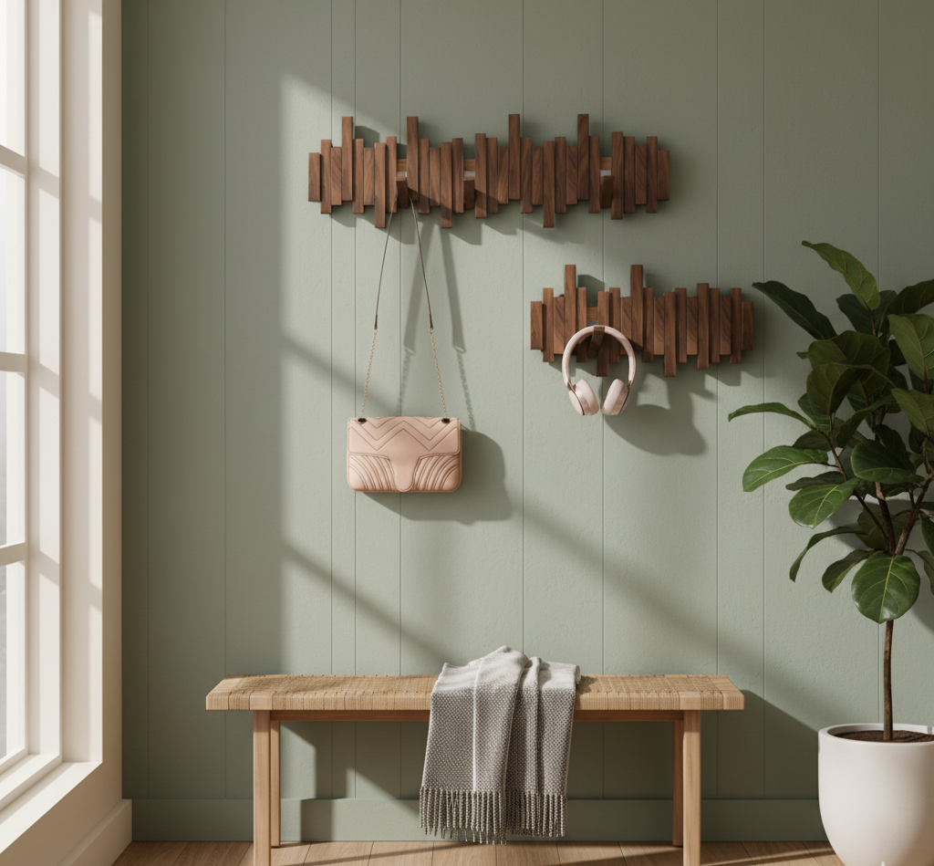 Porte-manteau mural en bois – image 2 sur 10