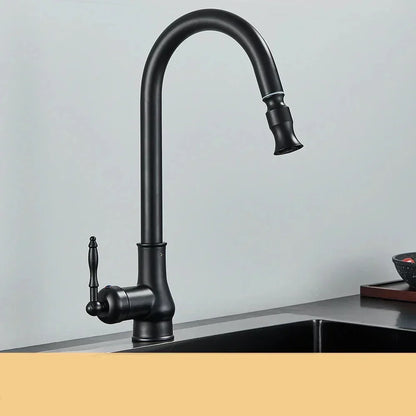 Robinet mitigeur de cuisine en laiton ancien avec bec extractible