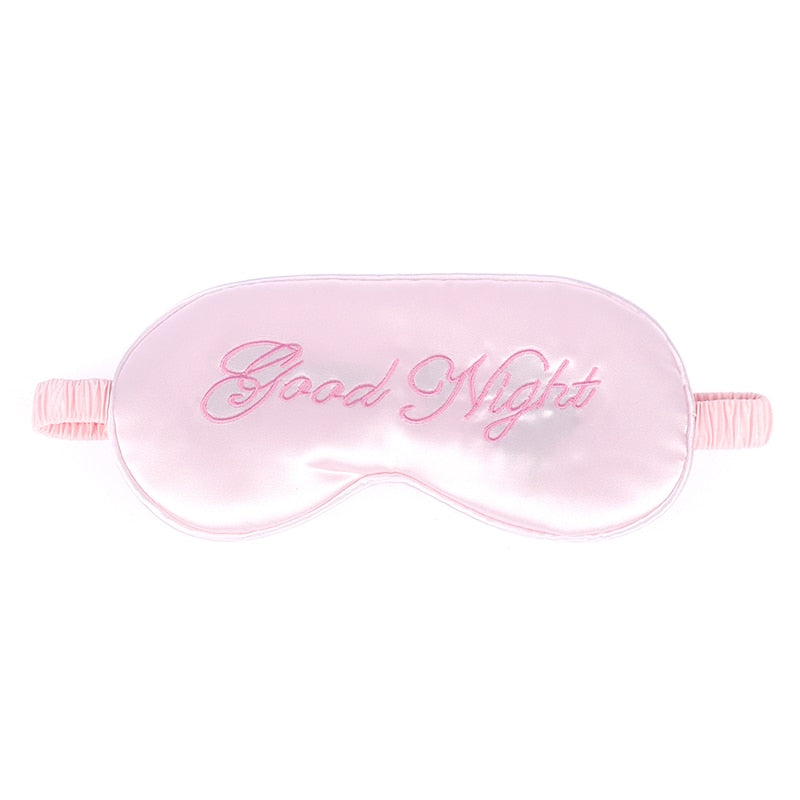 Masque de nuit 3D coloris rose en coton et peluche avec sangle réglable