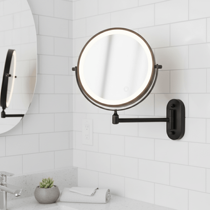 Miroir grossissant LED sans fil à éclairage réglable, vue 2