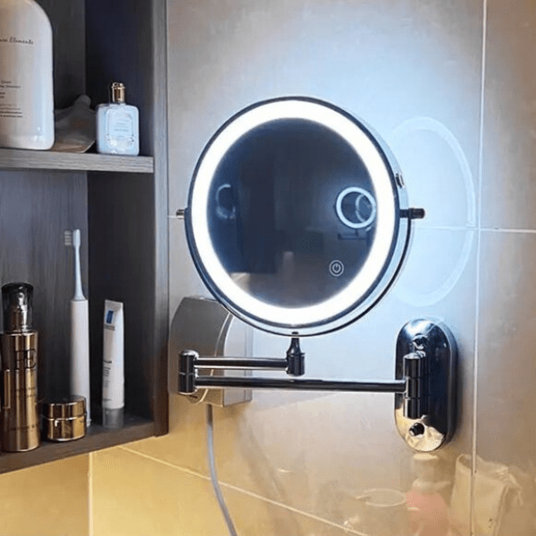 Miroir grossissant LED sans fil à éclairage réglable, vue 5
